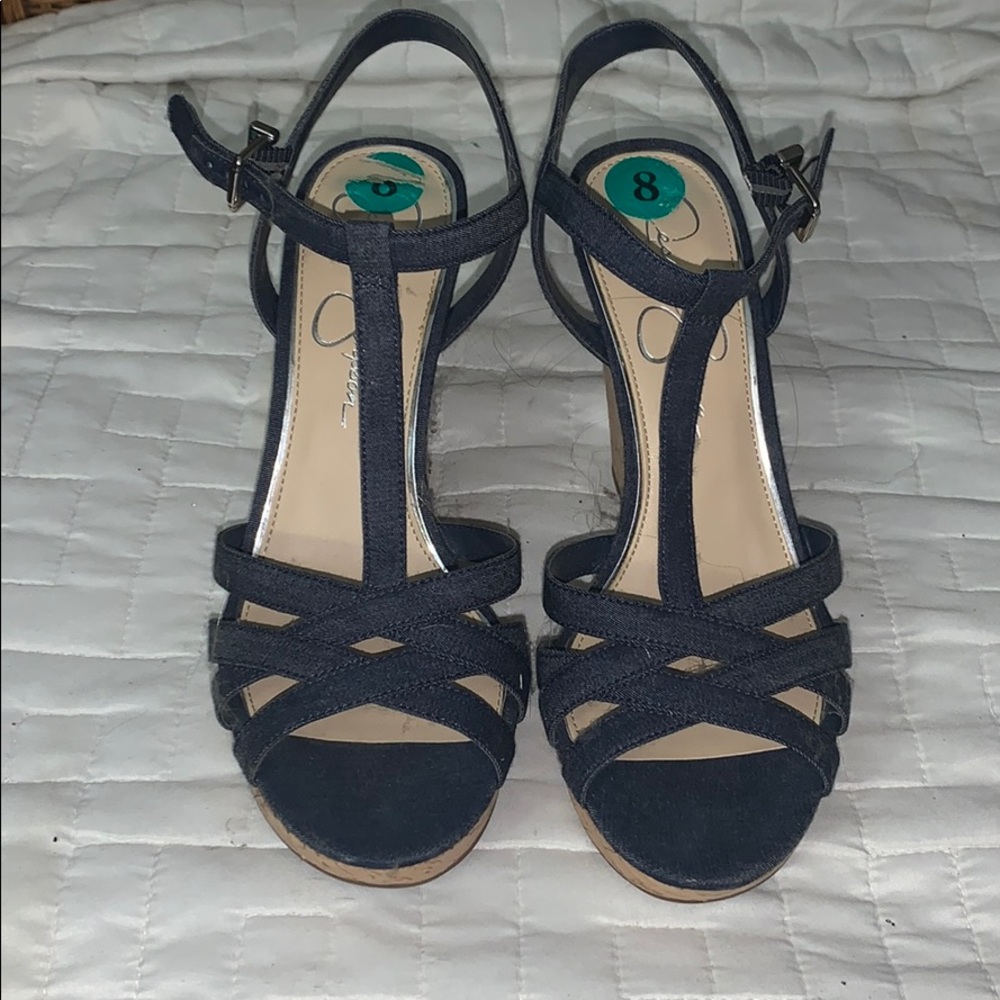Steve Madden blue wedge platform shoes
